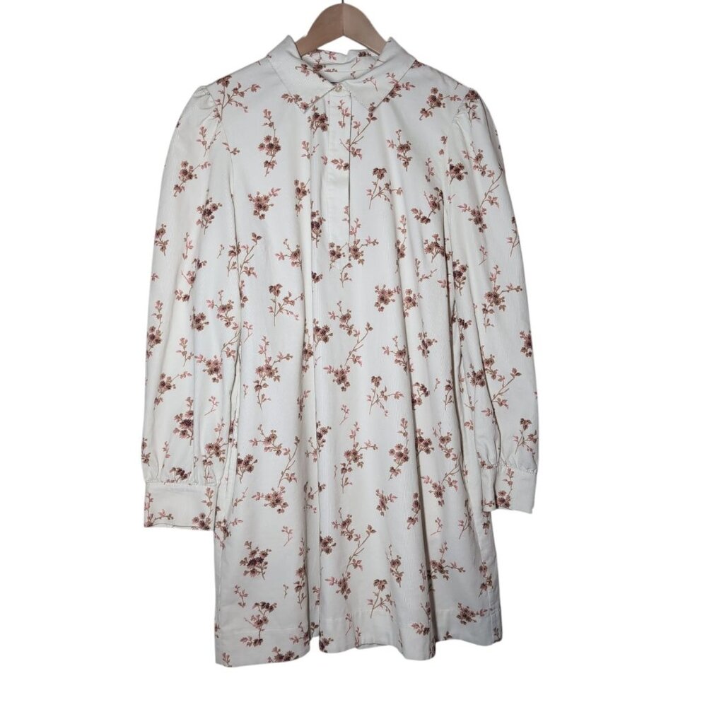 Vineyard Vines Pippa Corduroy Dress Womens Large Ditsy Floral Button-Down